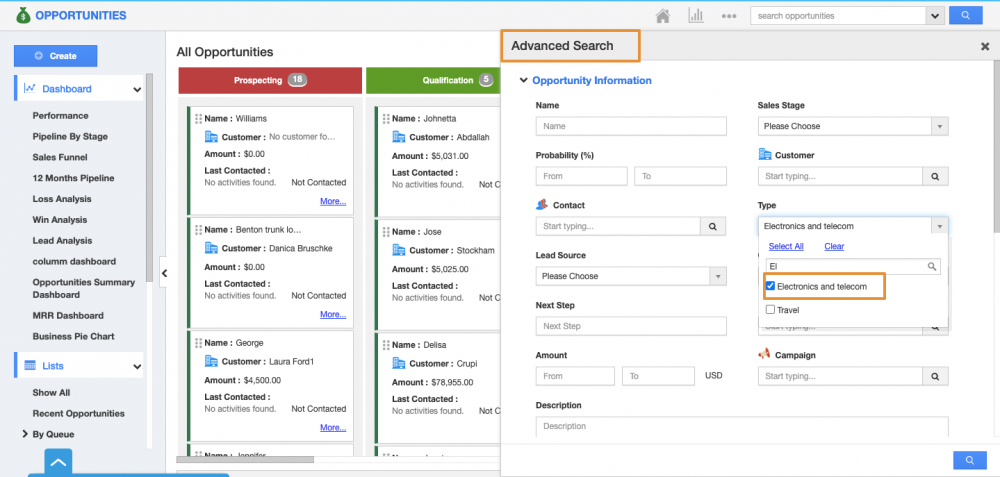Search Option For Multi-Select Field Values